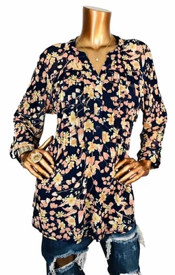 Blusa Cocomo 1X Plus Top Elástica 1/2 Botones Forrada Malla Shell Calce Suelto 3/4Sl Foto 1 de 4