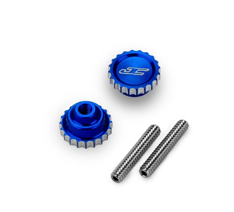 Jconcepts 4-40 Future Thumb Nut w/ Set Screw For RC10 RC10T 2pc Blue 52401 - Image 1 of 1