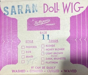 Saran Dollspart Vintage Doll Wig Dynell Alice, size 11 Light Brown Ponytail New - Picture 1 of 3