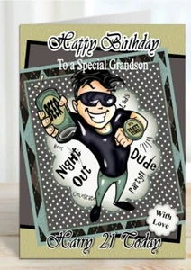 Personalised Birthday Card Beer 18th 21st son grandson Nephew brother friend - Picture 1 of 2