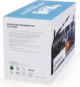 Aufzieh Solarradio, DAB/UKW Radio mit 5000Mah Wiederaufladbarer Powerbank, Solar... - Bild 1 von 11