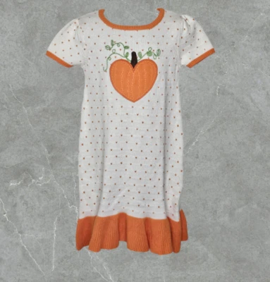 Vestido Suéter Gymboree Niñas Tejido Manga Corta Volantes Beige Naranja Talla 4t Foto 1 de 4