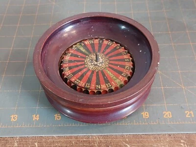 Mini rueda de ruleta de madera vintage falta bola de 5" Foto 1 de 4