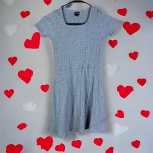 Art Class Girls Short Sleeve Dress Cotton Grey Size Large Spandex Stretch - Picture 1 of 8