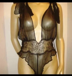 Victoria's Secret Designer Collection S,M,L TEDDY Body Einteiler Seide SCHWARZ - Bild 1 von 4