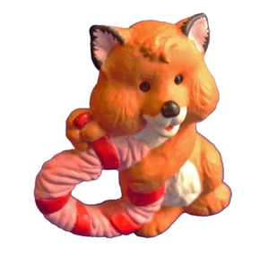 Hallmark MERRY MINIATURES Valentines Vintage FOX HEART WREATH 1993 Figurine NEW - Picture 1 of 6