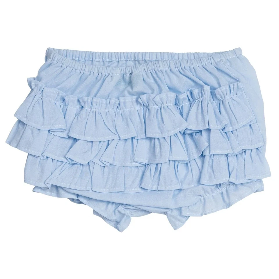 NWT Feltman Bros Blue Ruffle Bum Baby Girls Bloomers Diaper Cover Newborn 0 3 M - Image 1 of 1
