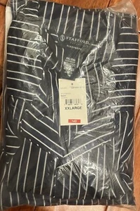 Stafford Essentials Sleepwear Men’s Pajamas Navy Blue White Pinstripe Size XXL - Picture 1 of 2