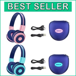 Stylish Over-Ear Kids Headphones with Volume Safety Limit & Hard Carrying Case - Picture 1 of 9