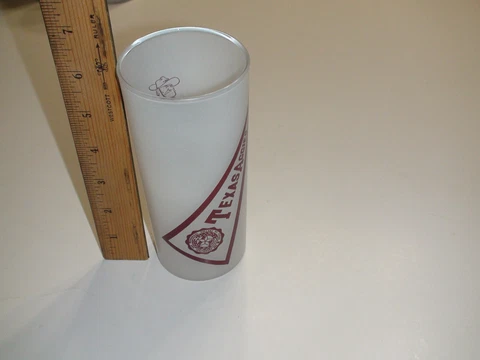 Texas A&M University Aggies 60s Vintage Frosted Drink Glass - 6 1/4" High Cover