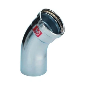 Viega Bogen 45 Grad mit SC Prestabo 1126.1XL in 76,1mm Stahl verzink - Bild 1 von 3
