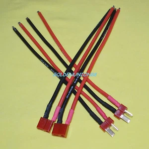2pairs Deans T PLUG LiPo battery connectors with 150mm UL1007 14AWG silicon Wire - Picture 1 of 8