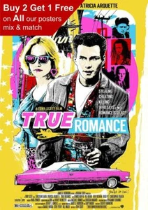 True Romance 1993 Movie Poster A5 A4 A3 A2 A1 - Picture 1 of 3