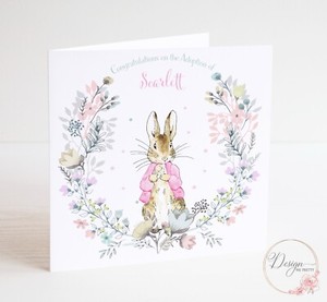 Peter Rabbit Adoption Card - Personalised - Flopsy Bunny