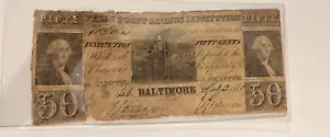 Baltimore Maryland Fells point savings institution, 50c Script, R-7, Rare - Picture 1 of 2