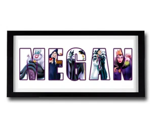 EVIL WITCHES AND QUEENS Personalised Framed Name Print - Disney Art Print - Picture 1 of 1
