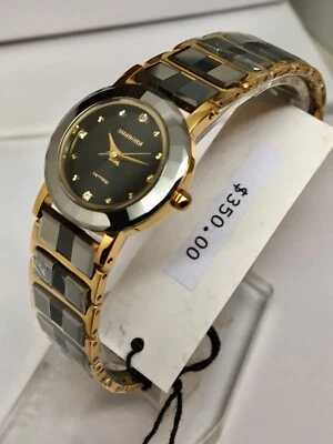 SunBorn Tungsten And Ceramic Ladies Watch Black Dial 50086l Quartz Movement - image 1 of 4