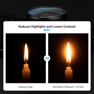 55mm Black Pro Mist Soft 1/4 Filter Cinama Video Wedding DSLR Camera Lens Filter - Picture 1 of 12