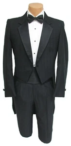 Men's Raffinati Black Tuxedo Tailcoat with Pants Made in USA Size 41L 35W - Picture 1 of 7