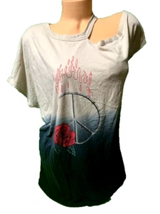 Maglia grafica Torrid taglie forti 2 (18/20) distress/spalla fredda strappata - Foto 1 di 8