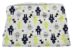 Circo Robot Baby Blanket Dog Nut Bolt Brown Blue Green Gray White Raised Dot - Picture 1 of 3
