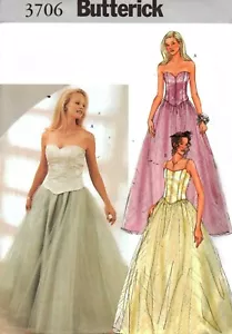 2002 Formal Skirt Bustier Sewing Pattern U-Pick Size 6-22 Butterick 3706 OOP - Picture 1 of 3