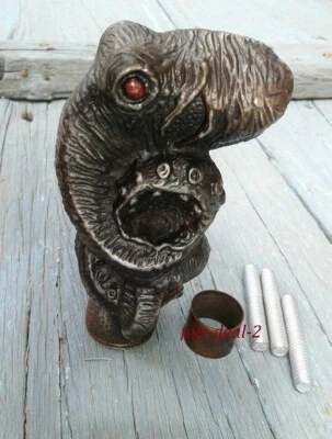 POIGNÉE DE POULPE VINTAGE EN ALUMINIUM MASSIF DESIGN POUR TIGE DE CANNE DE MA... - Photo 1/4