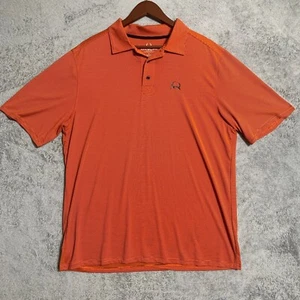 Cinch Shirt Mens Large Performance Polo Short Sleeve Casual Preppy Orange - Picture 1 of 9