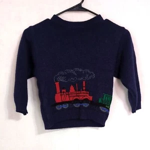 VTG Chill Stoppers Navy Blue Soft Train Sweater Crewneck Boys Size Medium 5/6 - Picture 1 of 4