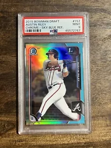 Psa 9 2015 Austin Riley Bowman Draft Chrome 1st Sky Blue Refractor #157 - Picture 1 of 2