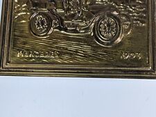 🔥 6 in X 4 3/4 in Vintage brass 1903 Mercedes Wall Plaque Made In England🔥