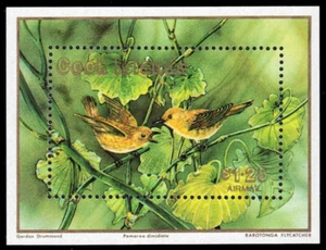COOK ISLANDS 1021 - Papamoscas Raratonga "Pomarea dimidiata" (pb89941) - Imagen 1 de 1