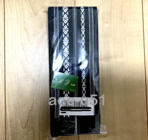 Japanese Traditional KAKU OBI Kimono men Black Belt 100% cotton JAPAN NEW - Picture 1 of 4
