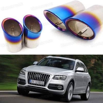 Punta de silenciador de escape de coche 2 piezas azul para Audi Q5 2009-2012 #5031 Foto 1 de 4