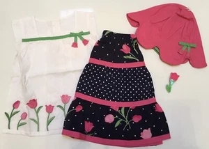 NWT Gymboree Girls Set With Tulips Blouse,skirt Hat ans Hair clip Size 3 - Picture 1 of 1