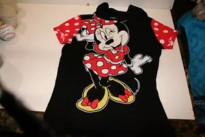 Womens Disney Minnie Mouse Polka Dot Hooded Character T-Shirt - Picture 1 of 6