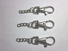 lot of 100 50 25 Metal SWIVEL CLIPS ~ SNAP HOOKS 1.5" with 1" chain (39mmx18mm)