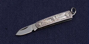 Yasuhiro Fujimoto Studio #48 Sterling Silver Engraved Small Knife, 15mm - Picture 1 of 5
