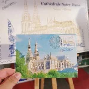 Carte maximale avec signature timbre FRANCE CATHÉDRALE NOTRE-DAME Sées - Orne - Photo 1/1