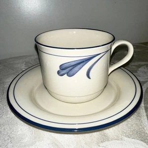 Ersatz Lenox Chinastone Blau Pinselstriche Kaffeetasse und Untertasse Set - Bild 1 von 4