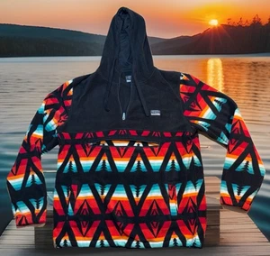 Free Nature Aztec Fleece 1/4 Zip Pullover Sweatshirt M Native American Abatract - Picture 1 of 11