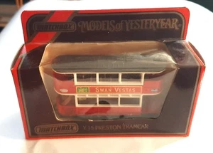 Matchbox Models of Yesteryear  Y15 (1920) Swan Vestas Preston Tramcar sc. 1:87 - Imagen 1 de 4