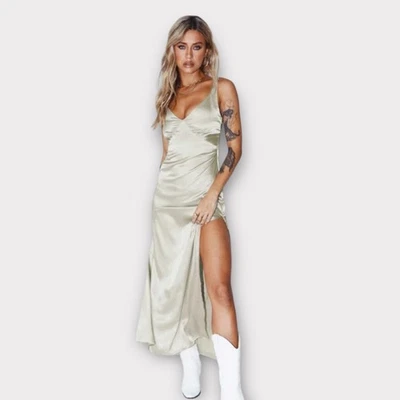 Princess Polly Kurt Maxi Slip Maxi Dress Champagne Size 6 - Image 1 of 4