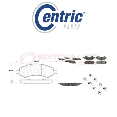 Centric Semi Metallic Brake Pads w Shim for 2005-2012 Dodge Dakota 3.7L 4.7L po - Image 1 of 4
