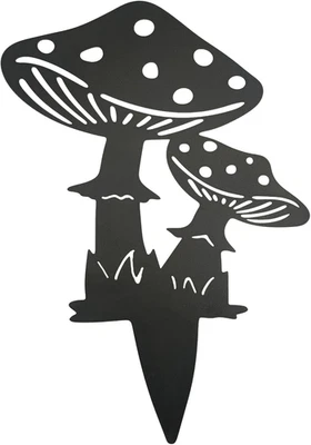 Decorative Mushroom Garden Stakes Black Garden Fairy Tale Mushroom Garden Stakes - Image 1 of 4