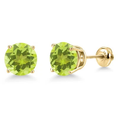 Aretes de cuarzo amarillo limón oro amarillo 14K para mujer | 3,70 Cttw | Foto 1 de 4