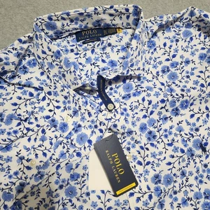 NEU Polo Ralph Lauren Performance Herren XLT blau Blumen Langarm Hemd HOCH - Bild 1 von 12