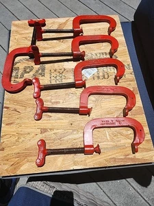 Vintage SUPERCLAMP No 44 Hargrave 6 CIN'TI TOOL Co U.S.A. WORKS USED Set Of 6 - Picture 1 of 14