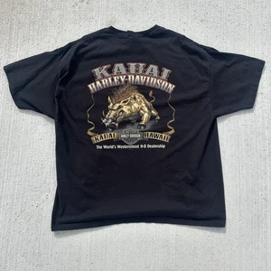 Kauai Harley Davidson Hawaii Boar Tee XXL schwarz 2000er Vintage Harley Shirt - Bild 1 von 6