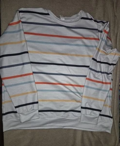 Womens XL Long Sleeved Striped Pullover Shirt - Picture 1 of 3